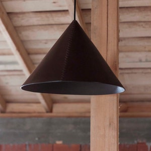 Leather Cone Pendant Light, Japandi Chandelier Lighting, Akari Dining Room Light Fixtures, Scandi Ceiling Light, Furniture And Lightning