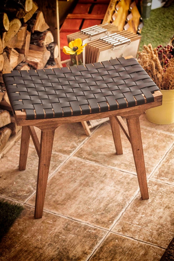 Leather stool bench sale