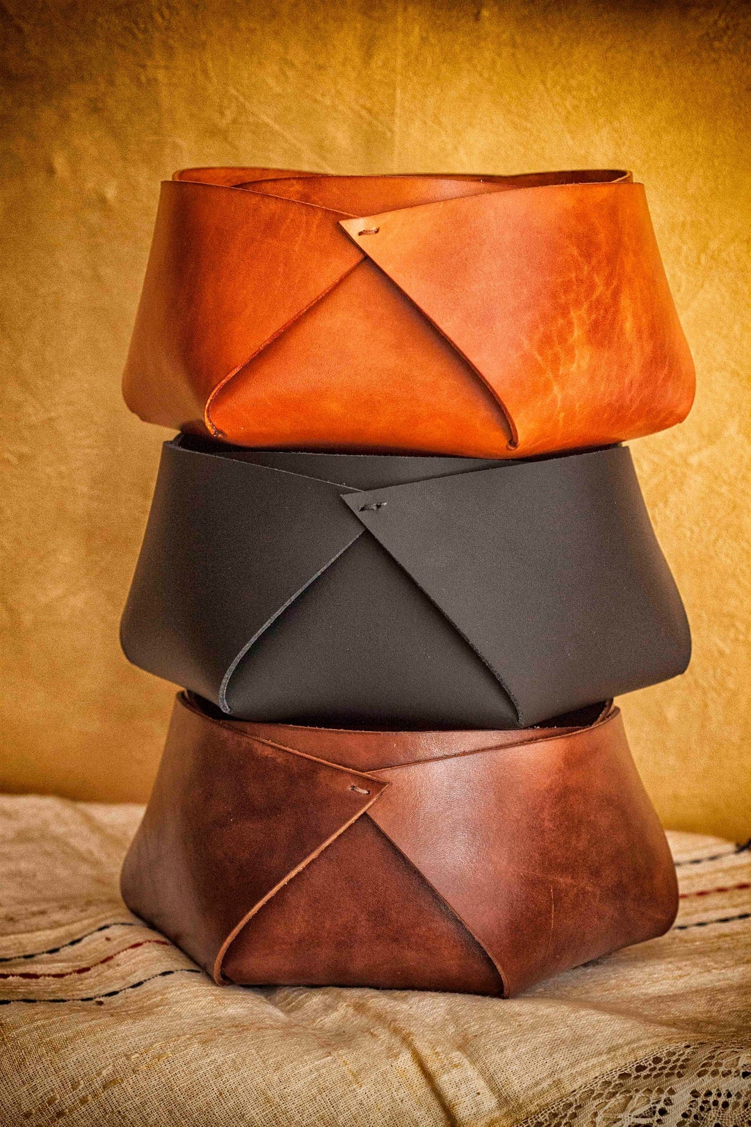 Leather Basket, Outdoor Hosting, Grill Accessories, Leather Storage Box ...