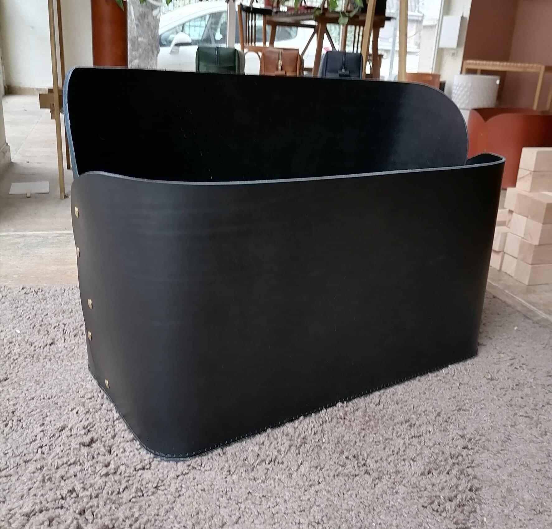 Porte-Crayons De Bureau En Cuir Noir Accessoires De Bureau En Cuir