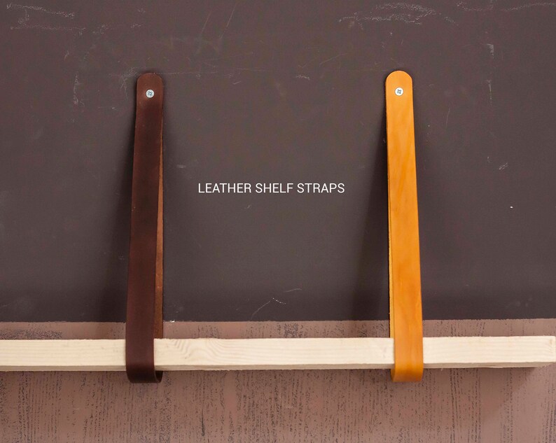 Leather Strap Shelf Leather Shelf Brackets DIY Wall Etsy