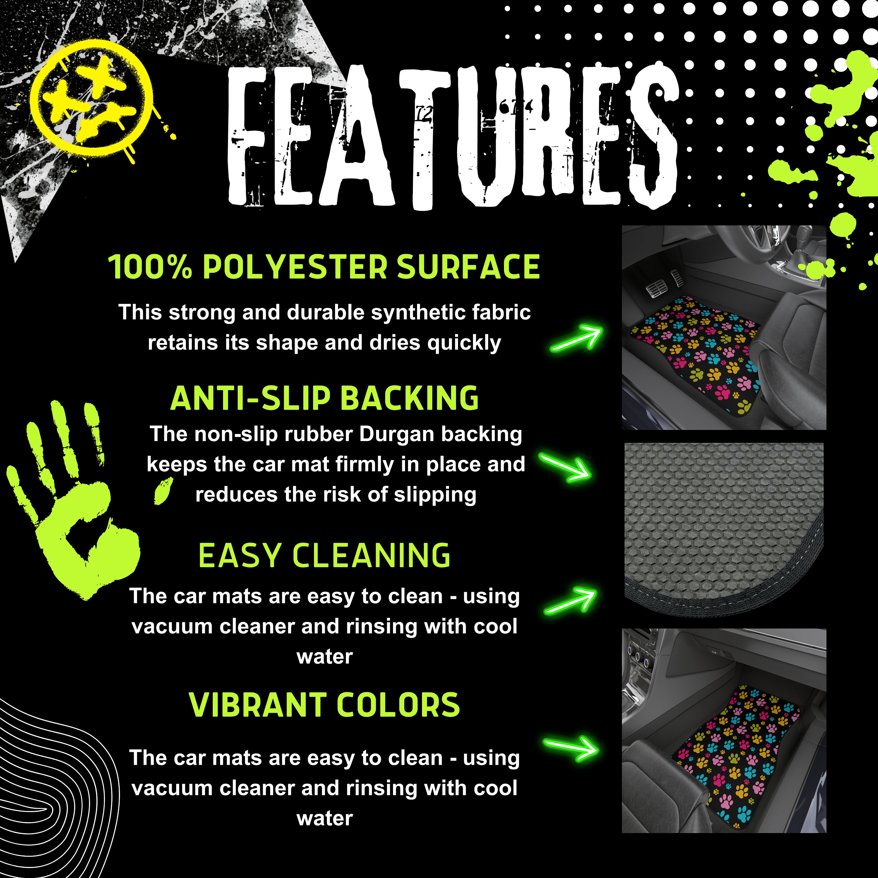 Custom Car Mats 2x Front, Personalized Car Mats, Customized Car Mats