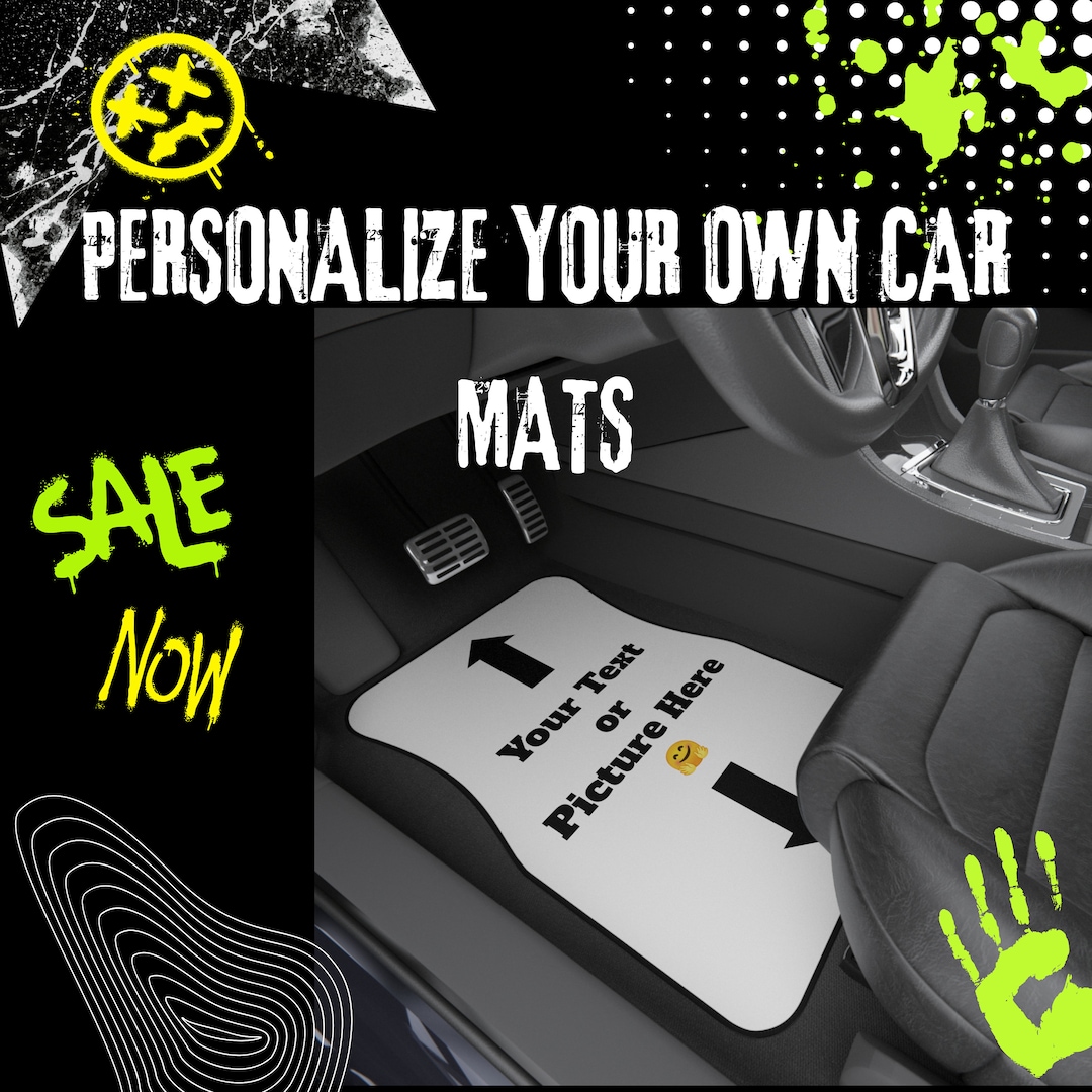 Custom Car Mats 2x Front, Personalized Car Mats, Customized Car Mats