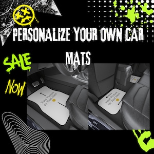 Custom Car Mats (Set of 4), Personalized car mats, Customized Car mats, Customize your ride with personalized custom car mats, gift idea