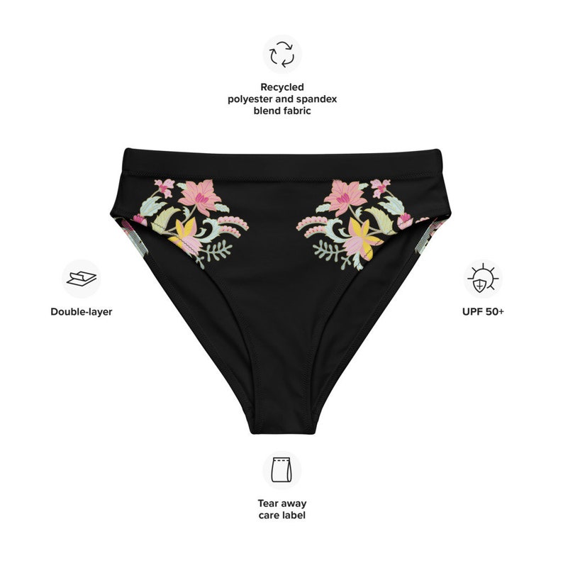 Bikini Bottom, One Piece, Mix & Match, Plus Size, Beachwear, Best Seller, Bikini, Floral, Summer Bikini, Adjustable Top, Trendy Bottom, Cute image 9