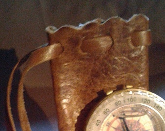 Tiny Leather Pouch, Drawstring Bag, Crystal Pouch, Marble Bag, Keepsake Holder, Jewelry Bag, Keepsake, Gift Bag, Medicine Pouch, 2"x 3"