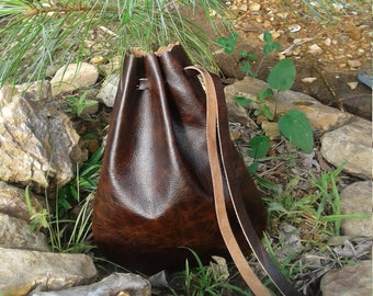 Drawstring Bag, Leather Pouch, Crystal Pouch, Marble Bag, Keepsake Holder, Jewelry Bag, Travel Bag, Gift Bag, 6.5 in x 8.5 in., Medicine Bag