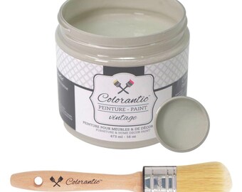 Colorantic - Bundle Soft Brown (Ranch) Chalk Paint and 35mm Oval Beeswax Paint Brush