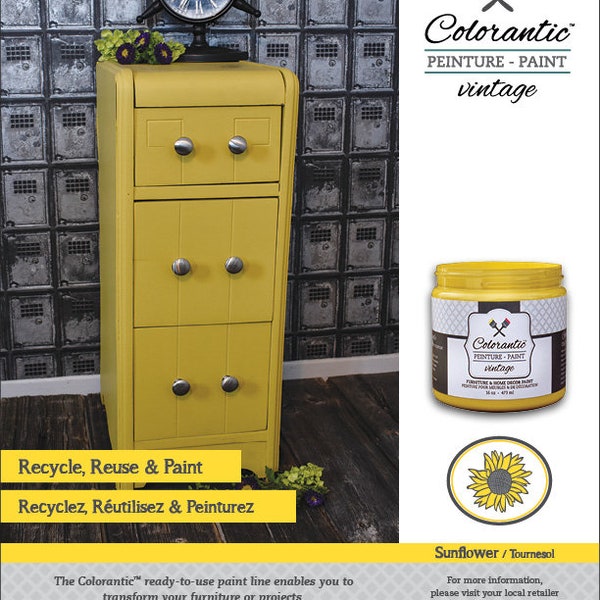 SUNFLOWER - Vibrant Golden Yellow - Chalk Based Paint | Furniture and DIY Home Decor Projects