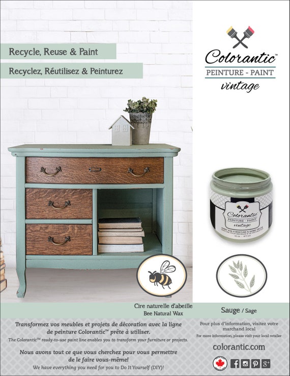 SAGE Soft and Natural Vintage Green Chalk Based Paint Furniture and DIY  Home Decor Projects 