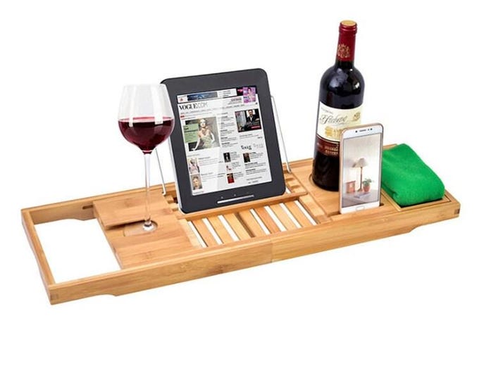 Canada USA Christmas Gift - Bath Wood Tray / Wine Holder Caddy / Bathtub Caddy / Cell Phone Holder, Ipad tablet, book / Bath board