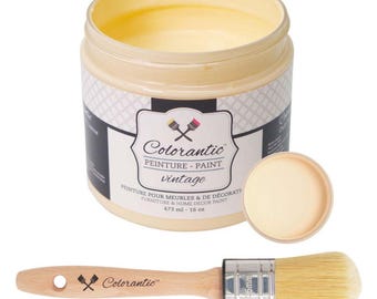 Colorantic - Bundle Orange (Orangesicle) Chalk Paint and 35mm Oval Beeswax Paint Brush