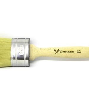 55mm Oval Brush with Natural Silk Bristles | For Chalk and Milk Paint, Furniture and Decoration DIY