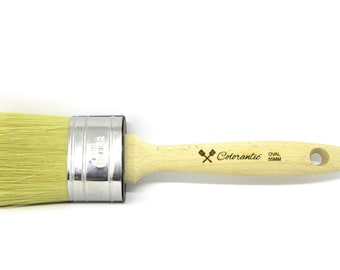 55mm Oval Brush with Natural Silk Bristles | For Chalk and Milk Paint, Furniture and Decoration DIY