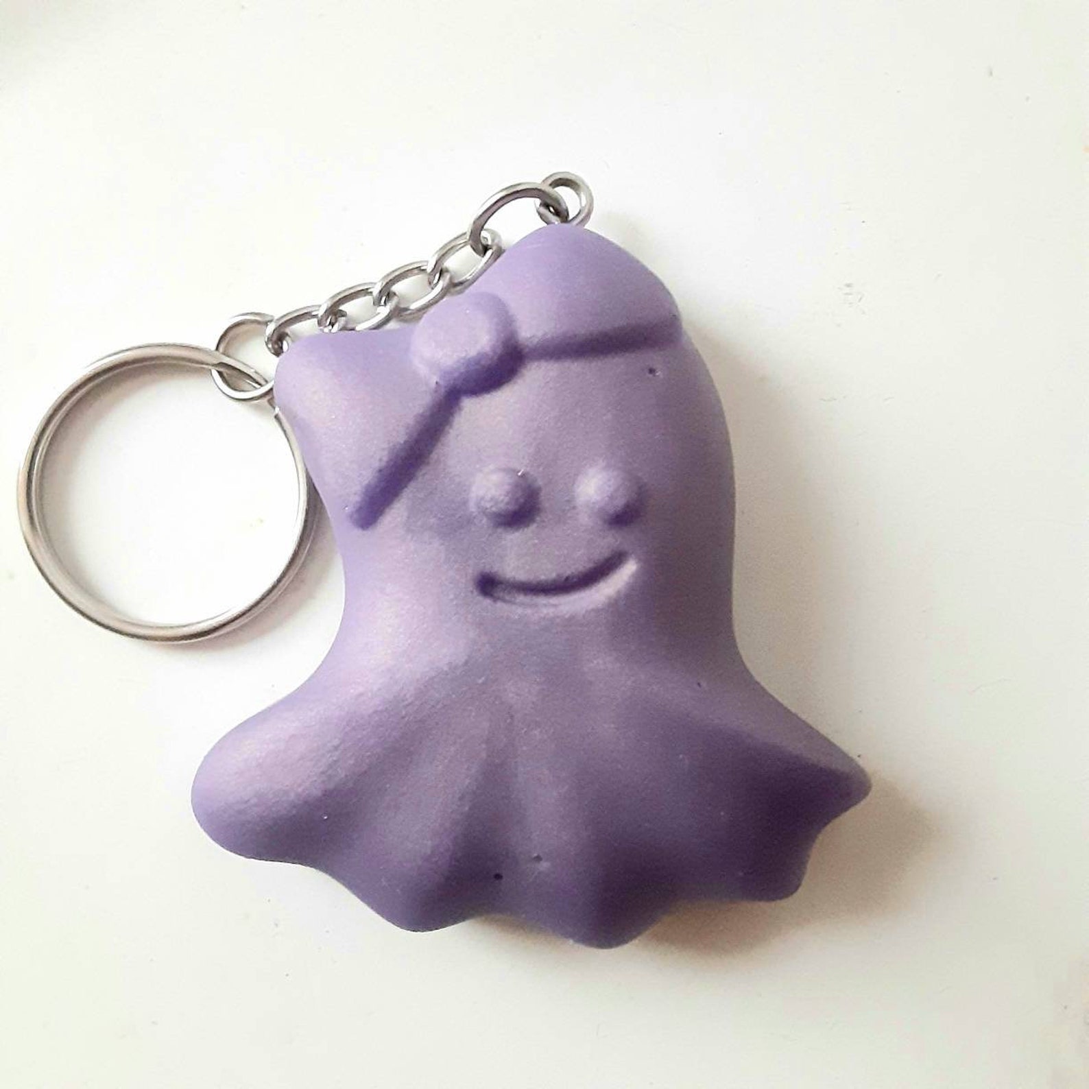 Cute Ghost Keychain Resin Art Halloween Spooky Vibes Spoopy Etsy