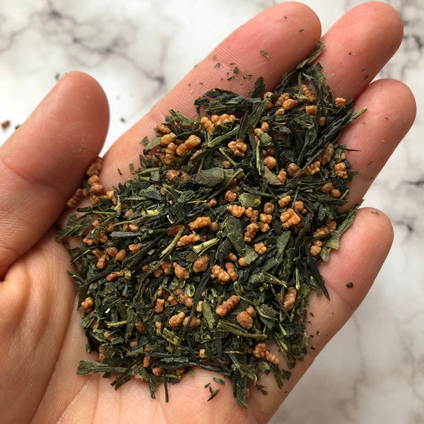 Genmaicha Green Tea. Roasted Rice Japanese Green Tea. All Natural Gourmet Loose Leaf Green Tea.