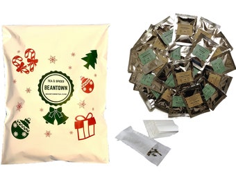 30 Teas Holiday Gift Pack. Assortment of 30 Loose Leaf Tea Samplers. Paper Tea Filters Included.