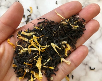 Ginger Peach Black Tea. Gourmet Loose Leaf All Natural Black Tea.