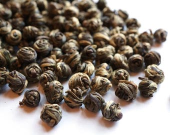 Jasmine Pearls Green Tea. Loose Leaf Green Tea. All Natural.