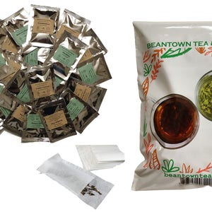 Tea Sampler Variety Gift Pack. 30 Gourmet Loose Leaf Tea Samplers & 100 Filters. Great Holiday Gift Idea and Stocking Stuffers.