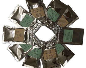 10 Tea Samplers Variety Gift Pack. All Natural Gourmet Whole Leaf Tea Samplers. Great Holiday Gift Idea & Stocking Stuffers.
