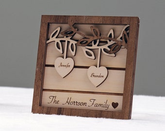 Personalized Wooden Sign, Couples Custom Wood Sign, Anniversary Gift, Personalized Wedding Gift, Valentines 3D Sign, Couples Names Sign