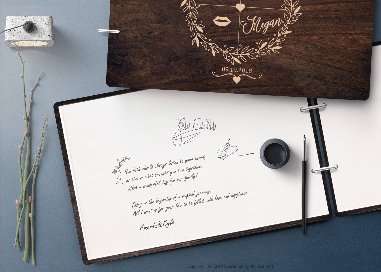 Vintage Wedding Guest Book Wedding Guest Book Alternative Etsy