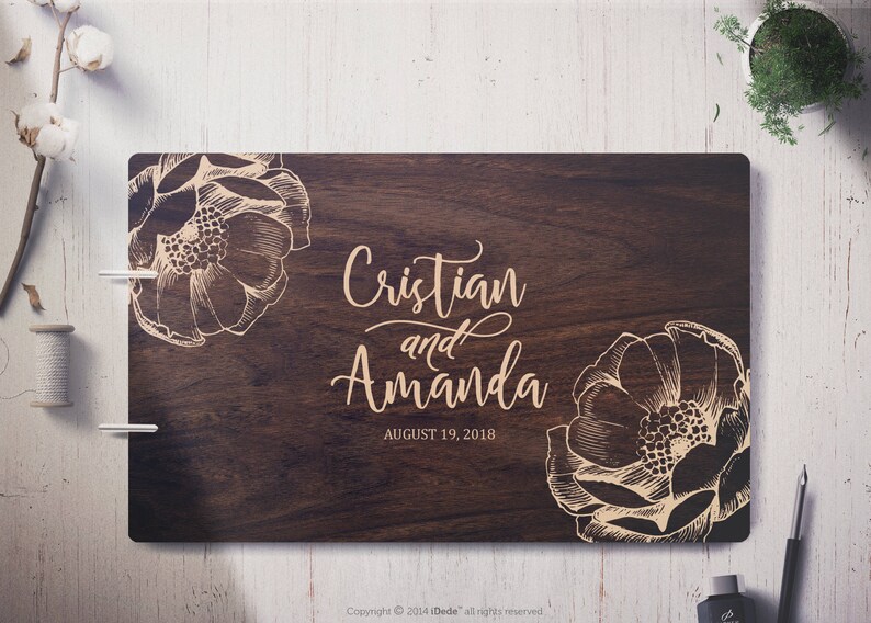 Classic Romance Wedding Guest Book Custom Guest Book Hardcover Etsy