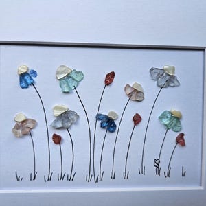 Glass flowers, wildflowers, floral art, gift for her, 8x10 framed or unframed artwork