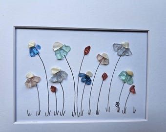 Glass flowers, wildflowers, floral art, gift for her, 8x10 framed or unframed artwork