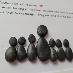 teacher gift, pebble art, teacher, end of school gift, graduation, framed or unframed 8x10 picture image 3