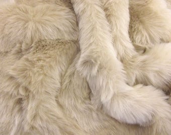 LUXURY Faux Fur Fabric Material - NEW BEIGE
