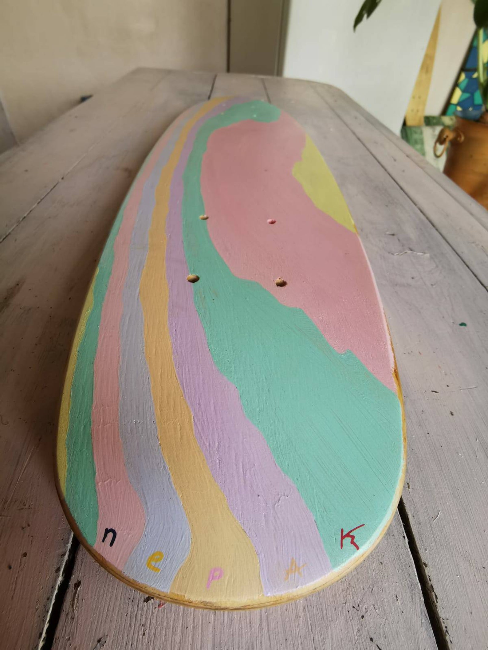 Handmade painting on skateboard Etsy