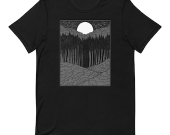 DARKTRIPZ "Forest Gateway" (White/Gray) Short-Sleeve Unisex T-Shirt