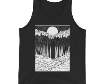 DARKTRIPZ "Forest Gateway" (White) Unisex Tank Top