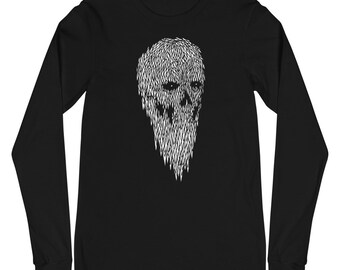 DARKTRIPZ “Cave Skull 4” (Beard) Unisex Long Sleeve Tee