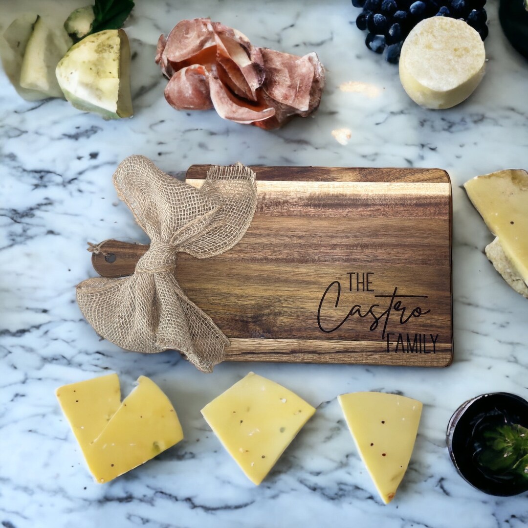 Personalized Acacia Wood Cutting Board: Engraved Charcuterie Board - Etsy