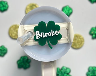 Personalized St. Patrick's Day Shamrock Stanley Tumbler Name Plate