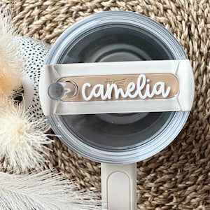 Personalized Acrylic Tumbler Name Tag: Stanley H2.0 Quencher Accessory