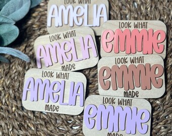 Personalized Kids Art Magnet: Baltic Birch Children's Artwork Display