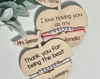 Teacher Bracelet Gift: Matching Beaded Bracelets, Teacher Appreciation