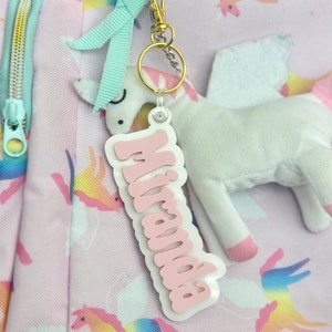 Personalized Acrylic Name Keychain: Backpack or Diaper Bag Tag