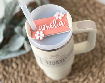 Daisy Stanley Tumbler Name Plate, Personalized Acrylic Name Tag