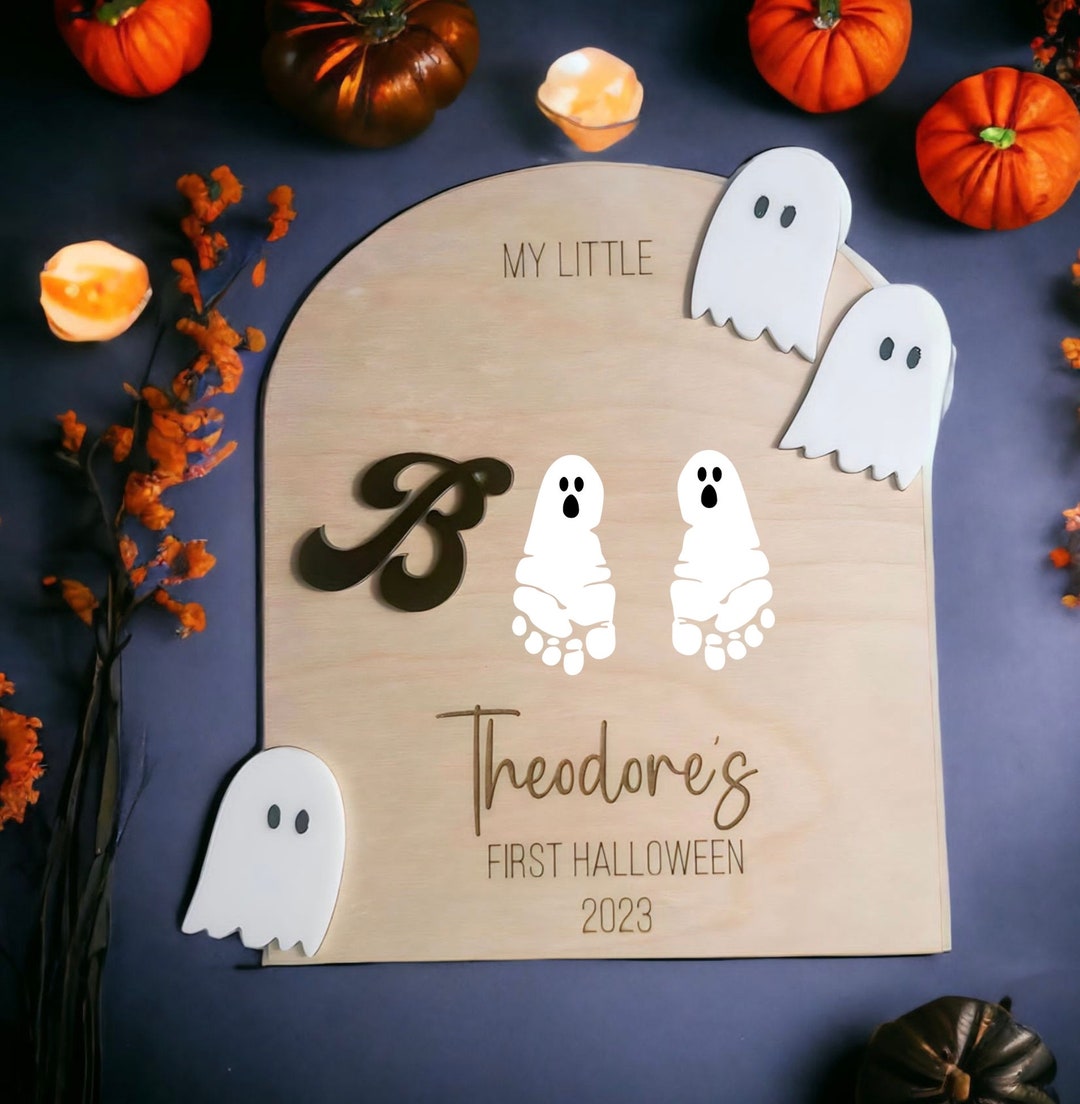 Babys First Halloween Keepsake, DIY Halloween Footprint, My Little Boo