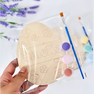 Personalized Easter Egg Paint Kit: DIY Wood Craft, Basket Stuffer