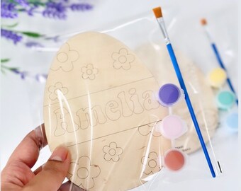 Personalized Easter Egg Paint Kit: DIY Wood Craft, Basket Stuffer