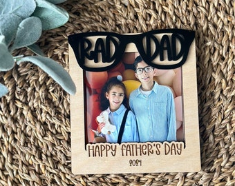 Rad Dad Photo Frame Magnet, Custom Father's Day Gift