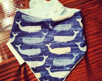 Reversible Whale baby bib