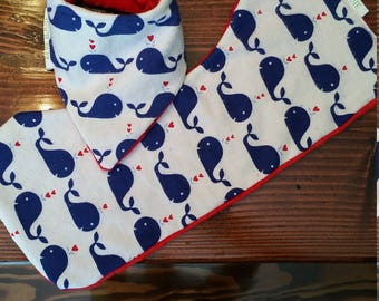 Whale burp cloth & matching bib