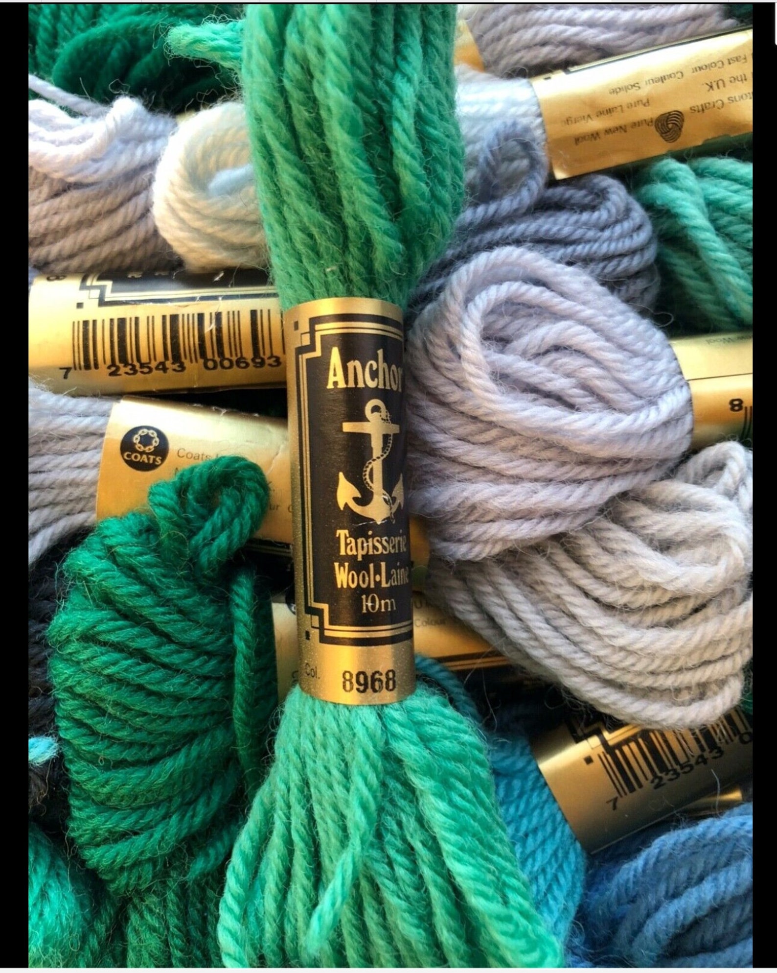 10 x Anchor tapestry wools shades of BLUES Etsy